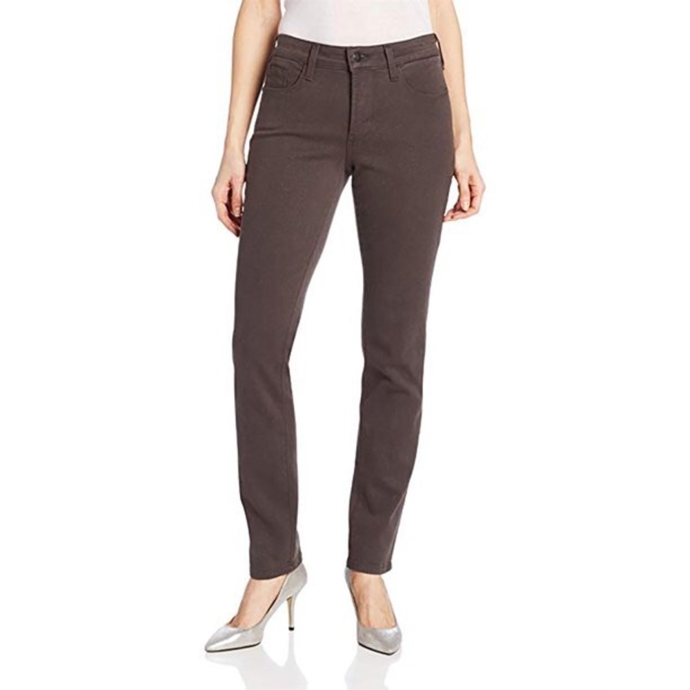 NWT NEW NYDJ Jeans ALINA Dark Ash Gray Brown Sparkle Glitter Legging Pants Women